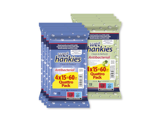 Мокри кърпи Wet Hankies 4 х 15