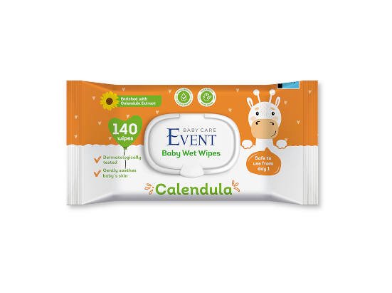 Бебешки мокри кърпи с невен Event
