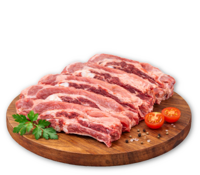 Нарязани свински гърдис кост